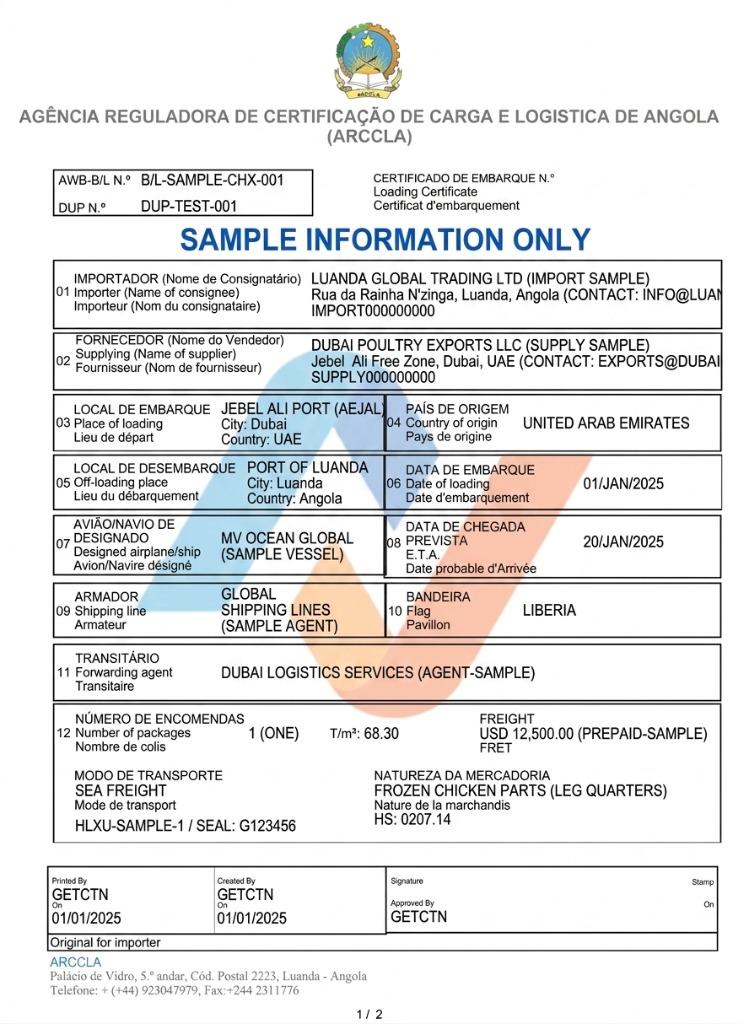 Official Angola CNCA Sample Document