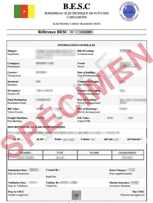 Document d’exemple officiel BESC Cameroon