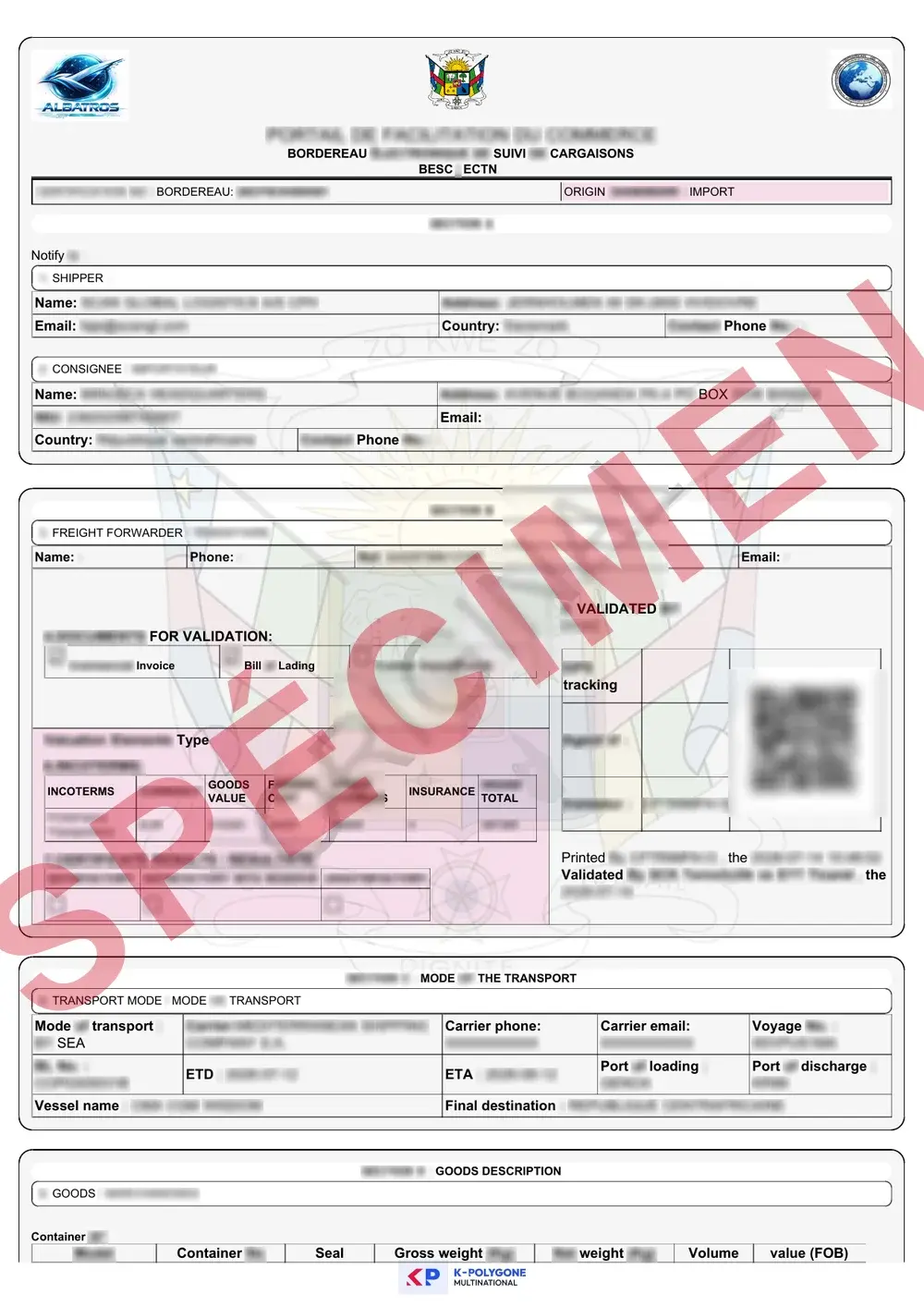 Document d’exemple officiel ECTN Central African Republic