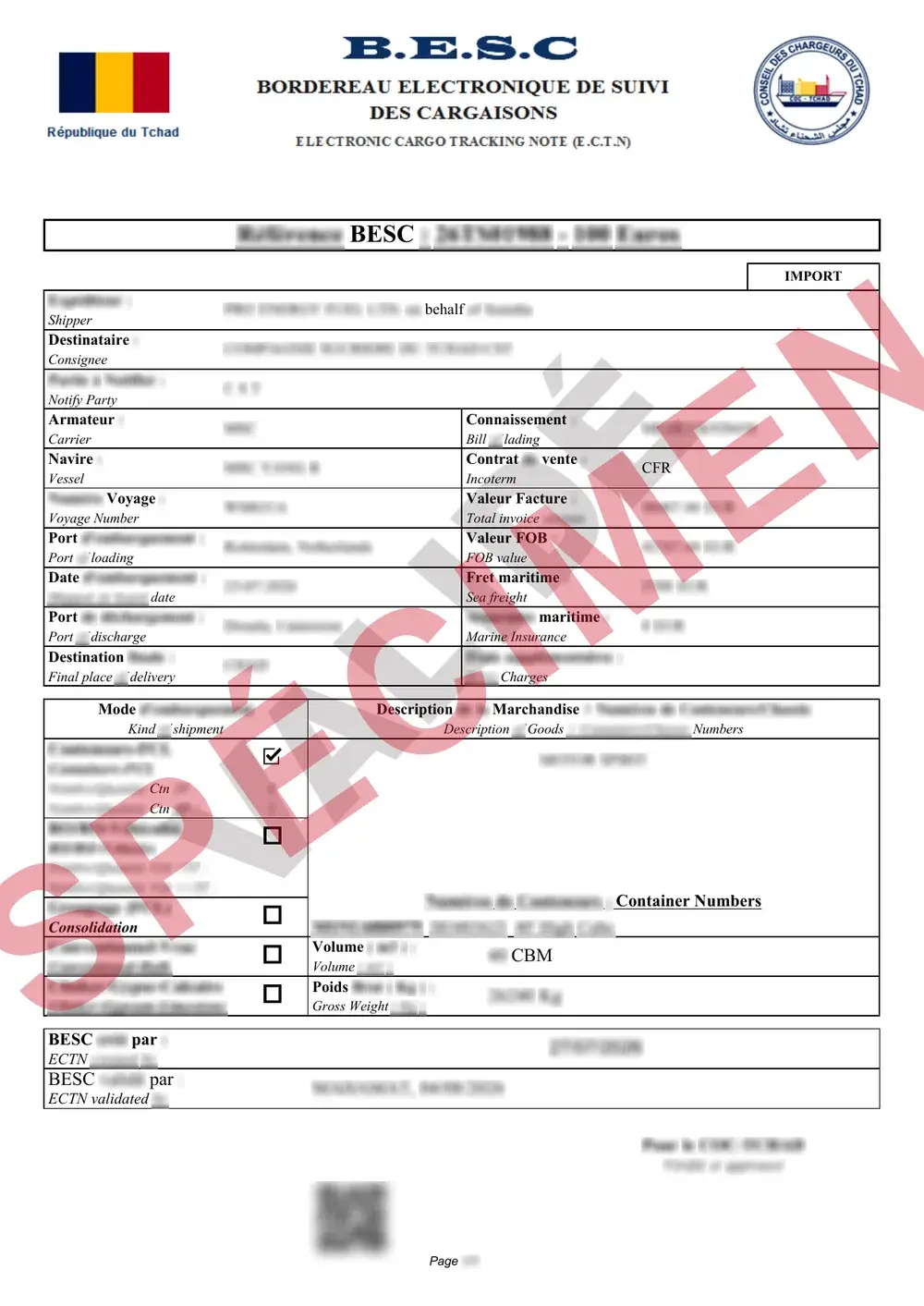 Document d’exemple officiel BESC Chad