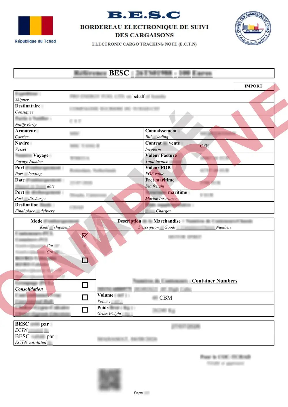 Documento di esempio ufficiale BESC Chad
