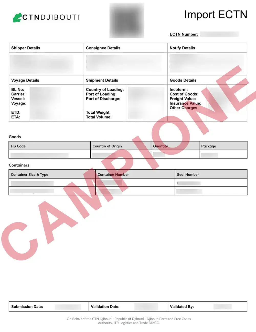 Documento di esempio ufficiale ECTN Djibouti