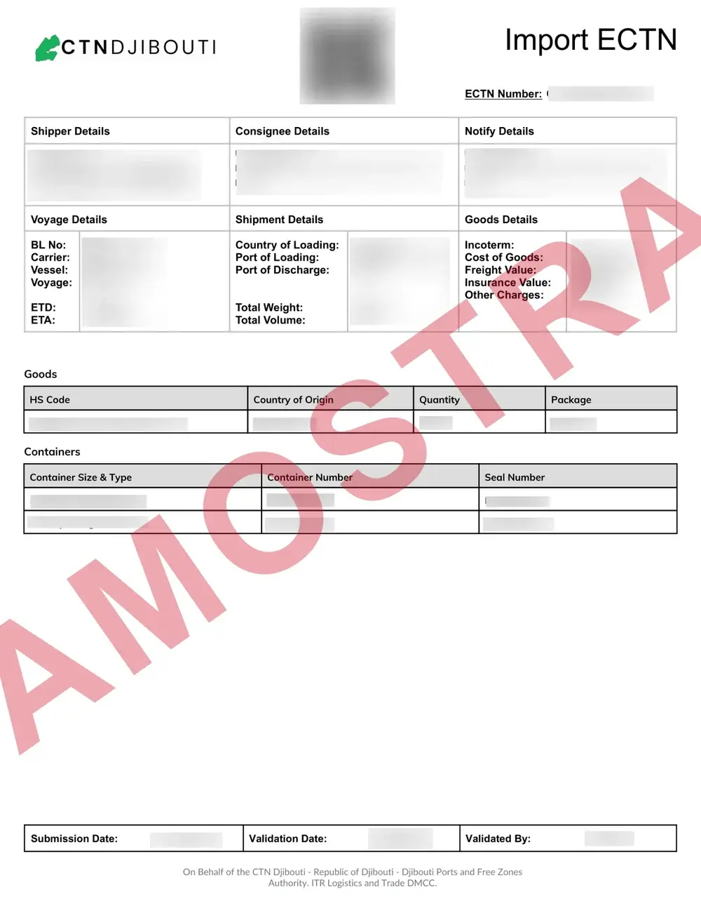 Documento de exemplo oficial ECTN Djibouti