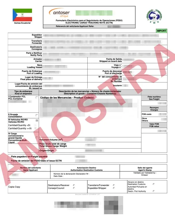 Documento de exemplo oficial ECTN Equatorial Guinea