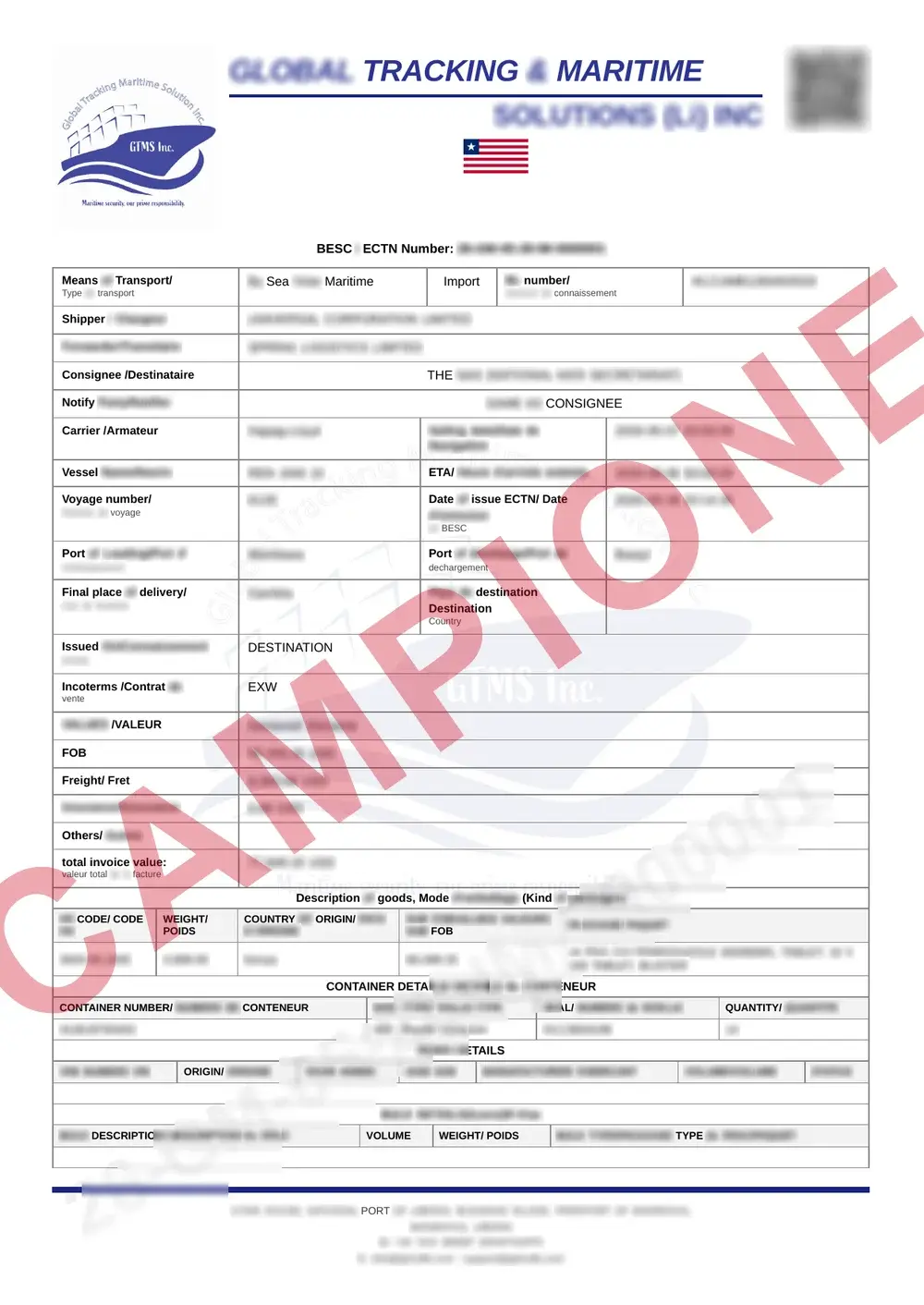 Documento di esempio ufficiale CTN Gambia