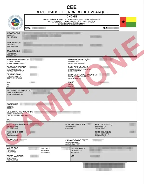 Documento di esempio ufficiale CEE Guinea Bissau