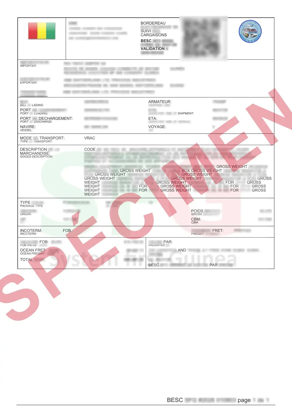 Document d’exemple officiel ECTN Guinea Conakry