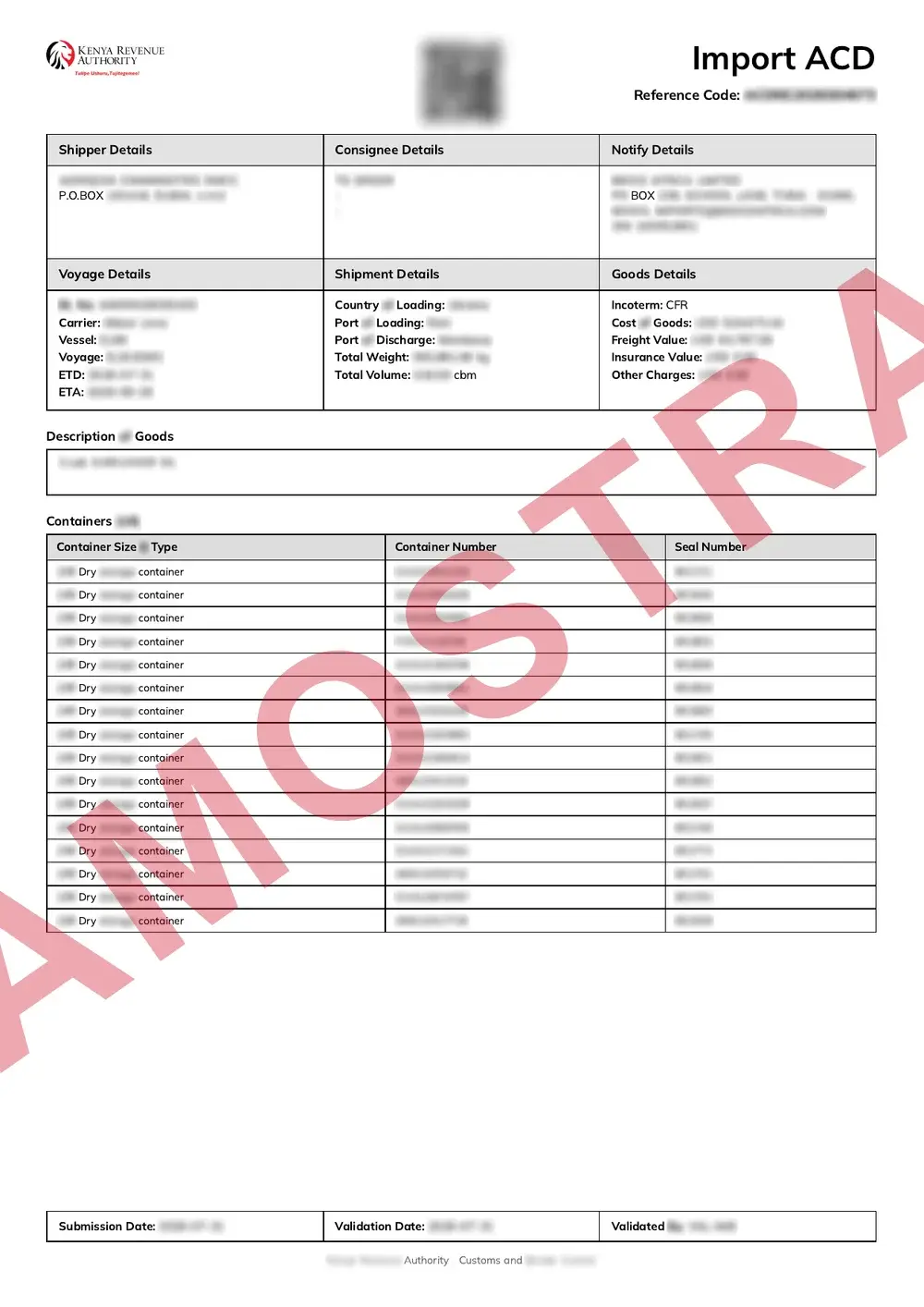 Documento de exemplo oficial ACD Kenya