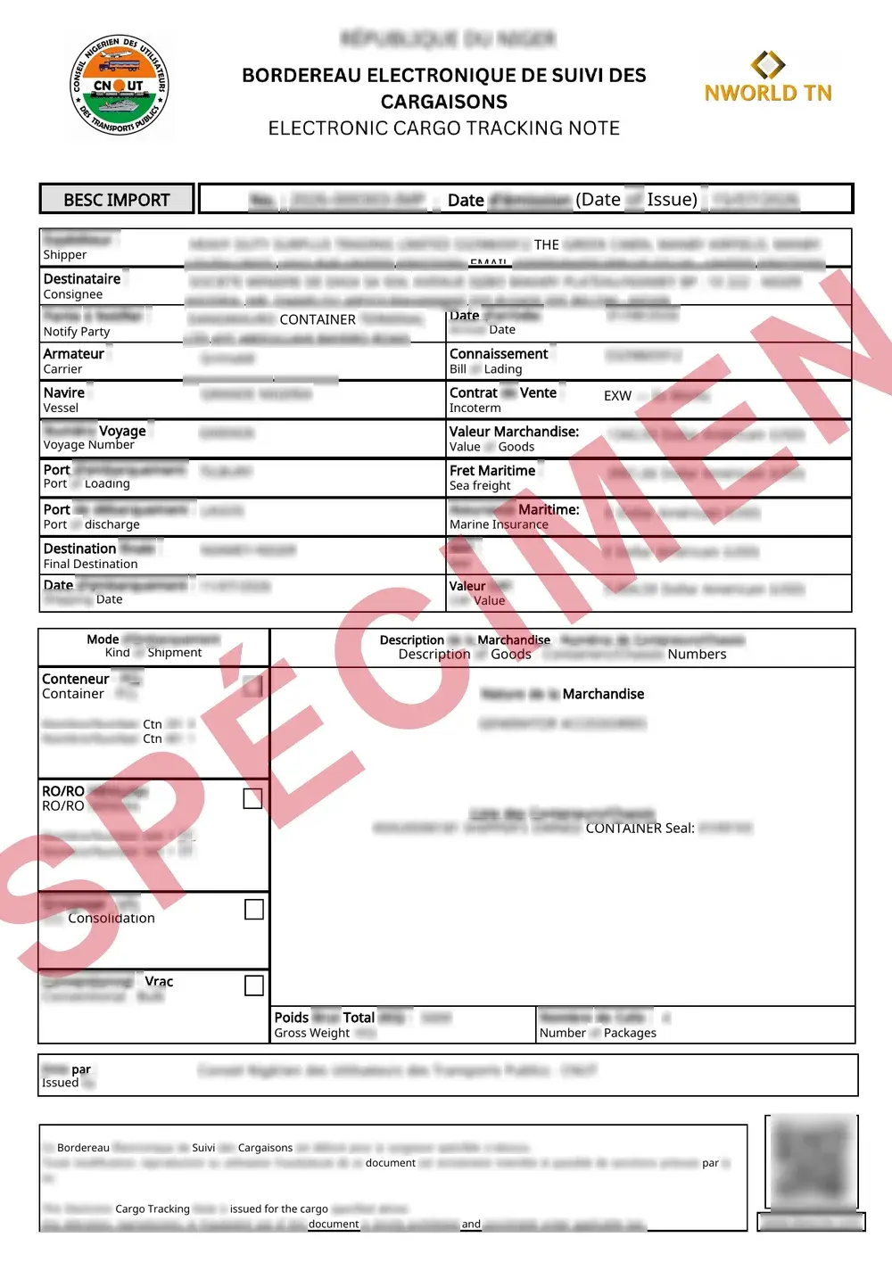 Document d’exemple officiel BESC Niger