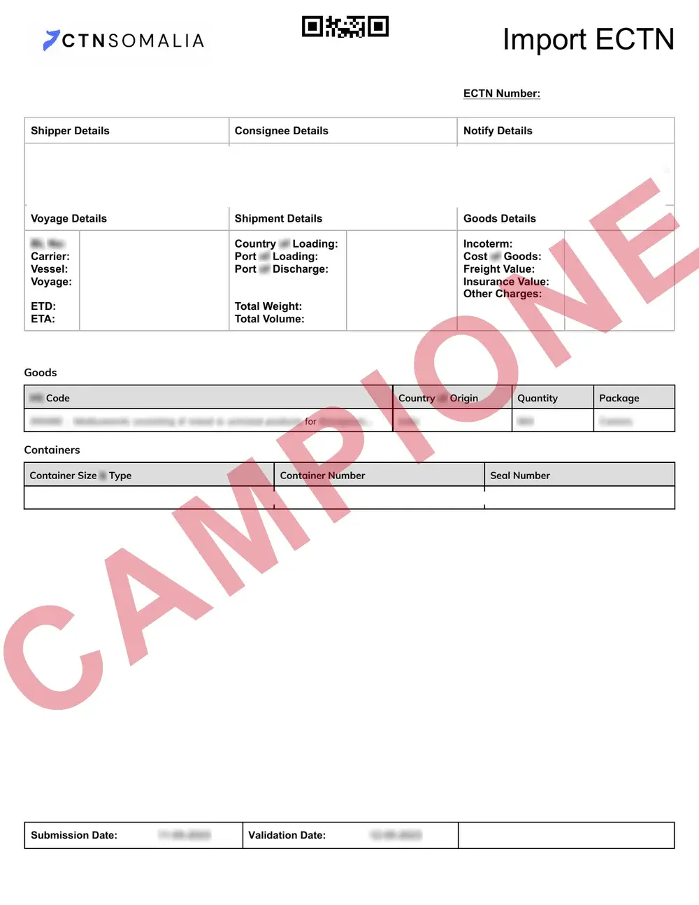 Documento di esempio ufficiale CTN Somalia