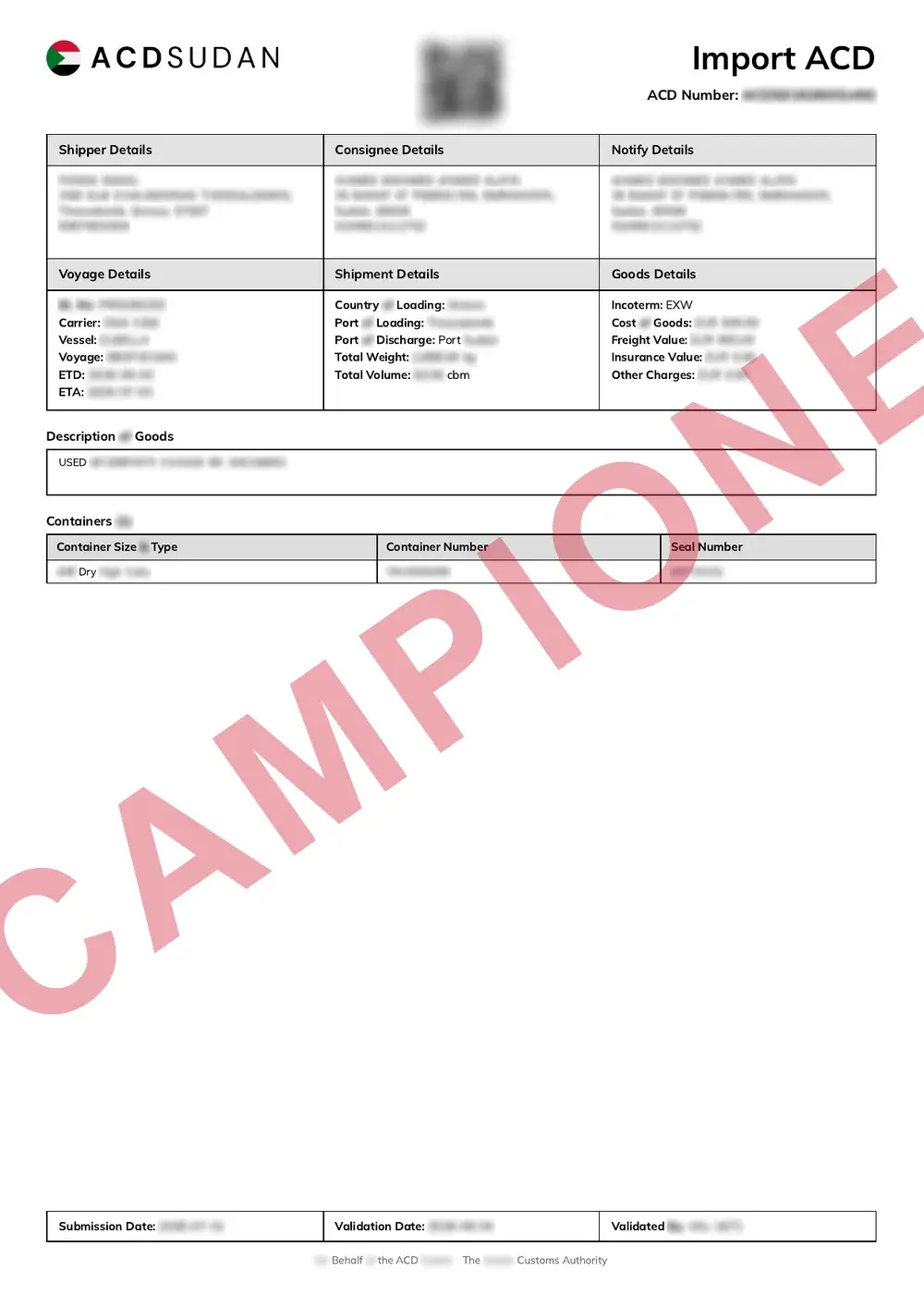 Documento di esempio ufficiale ACD Sudan