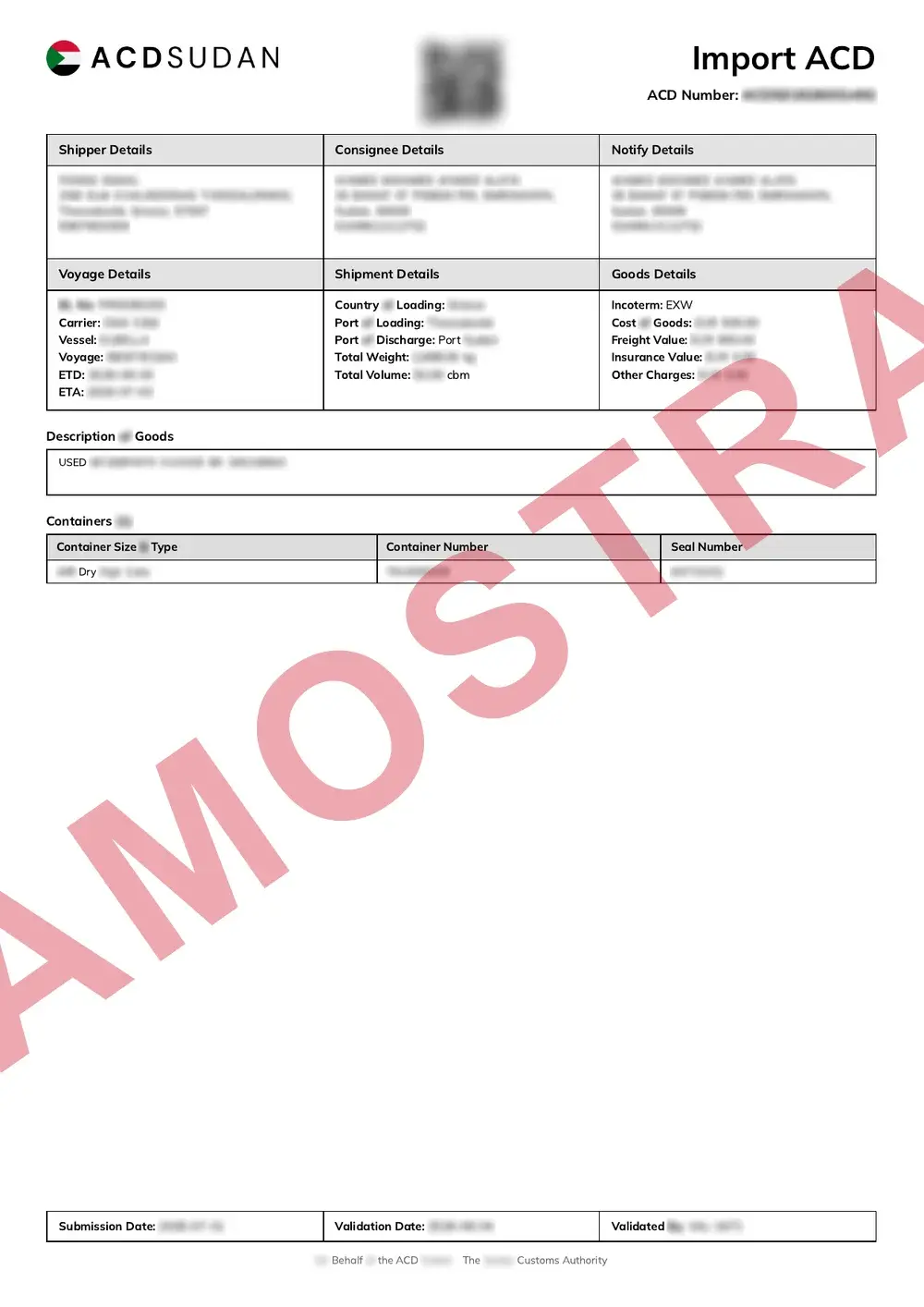 Documento de exemplo oficial ACD Sudan