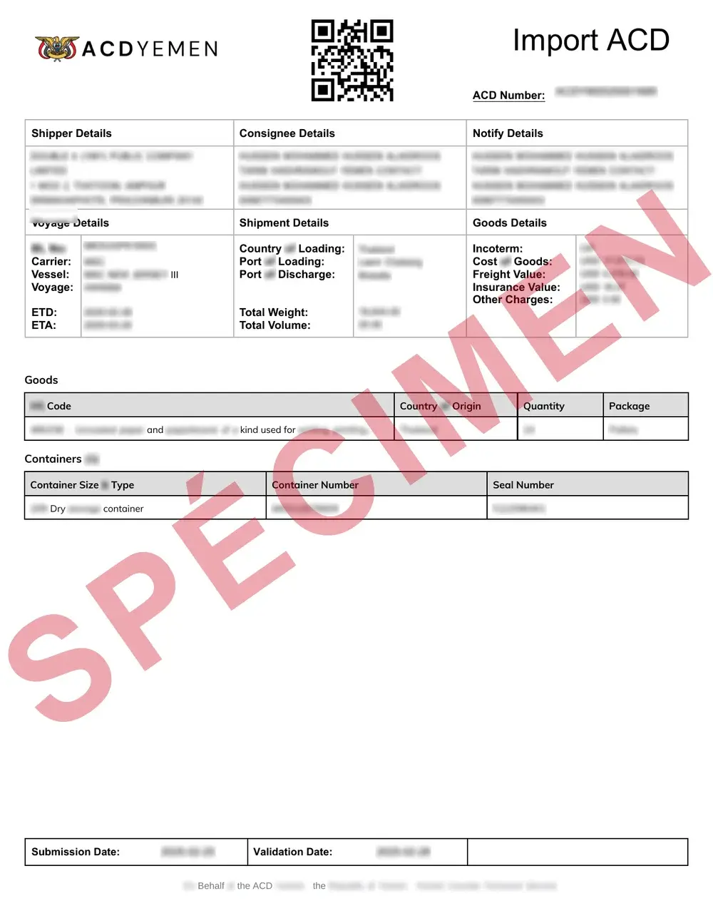 Document d’exemple officiel ACD Yemen