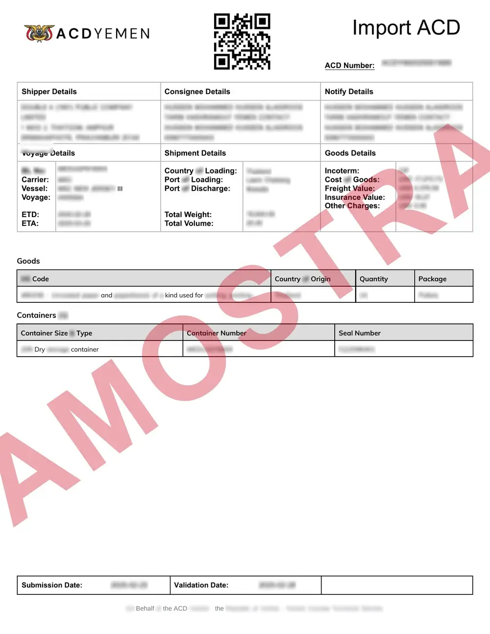 Documento de exemplo oficial ACD Yemen